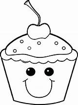 Drawing Cute Muffin Cupcake Kids Getdrawings sketch template