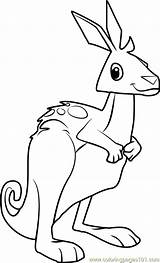 Animal Jam Coloring Kangaroo Pages Fox Getdrawings Coloringpages101 Cartoon Drawing Colorings sketch template