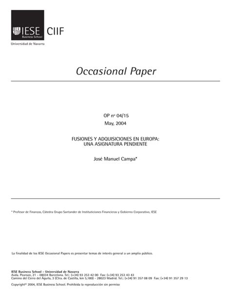 occasional paper ciif iese business school