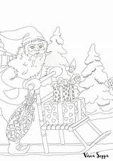 Coloring Tonttu Kicksled Värityskuva Elf Christmas Closeup Ja So sketch template