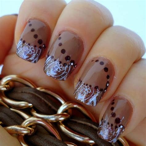 crispy  fun brown nail designs  modish