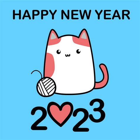 happy  year cartoon images  kitten  vector illustration