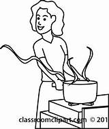 Cooking Clipart Outline Cook Woman Stove Mother Clip Drawing School Kitchen Elementary Classroomclipart Cliparts Transparent Classroom Ahg Craft Members Available sketch template