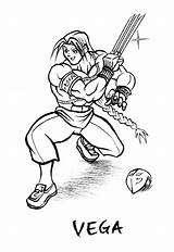 Fighter Vega Akuma Ken sketch template