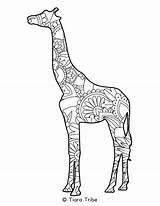 Giraffe Mandala Tiaratribe Mandalas sketch template