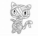 Mummy Cat Coloring Doodle Coloringcrew Gif sketch template