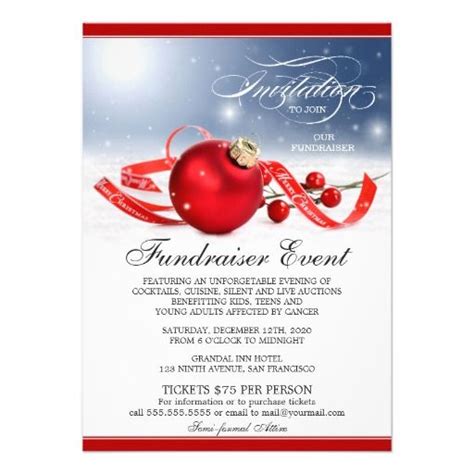 holiday fundraiser invitations fundraising event open house invitation holiday