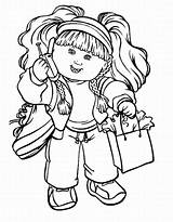 Cabbage Patch Kids Coloring Pages Cartoon Colouring Clipart Color Sheets Cabage Printable Kid Silhouette Sheet Character Dolls Ocean Print Children sketch template