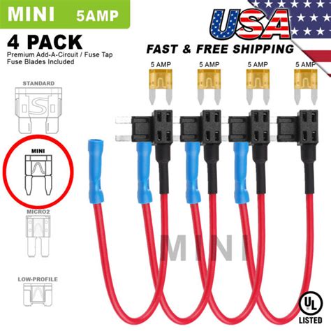 pack mini fuse tap  blade add  circuit amp piggy adapter   amp  ebay