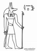 Anubis Egyptian God Coloring sketch template