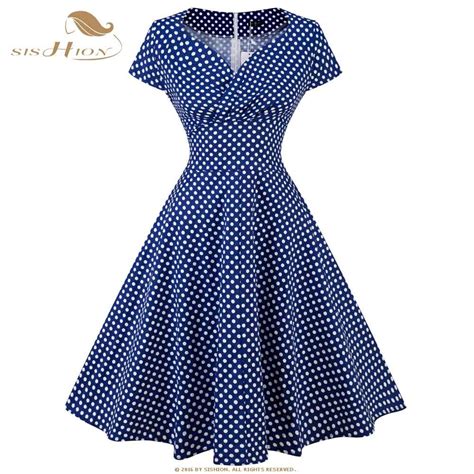 Sishion Retro Vintage Dress 50s 60s Classic Hepburn Plaid Polka Dot