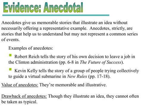 evidence anecdotal powerpoint    id