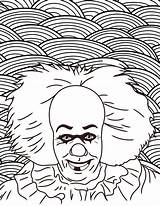 Coloring Horror Pages Clown Printable Pennywise Freddy Krueger Halloween Movie Chucky Movies Color Sheets Adult Colouring Book Dancing Classic Scary sketch template