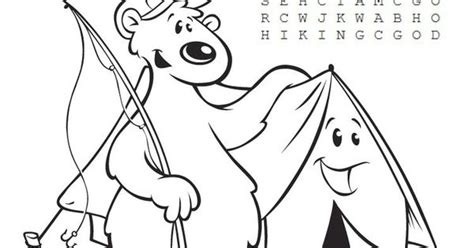 camping coloring pages printable printable camping word search