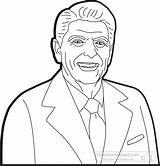 Reagan Ronald Outline President Presidents sketch template