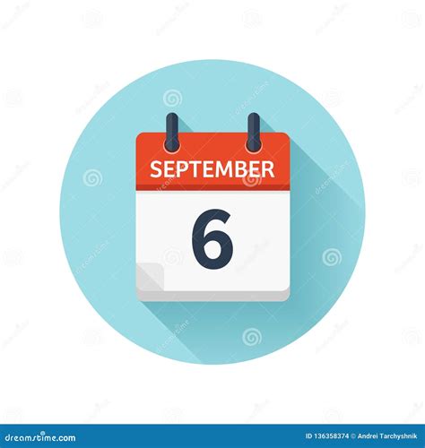 september  vector flat daily calendar icon date  time day month