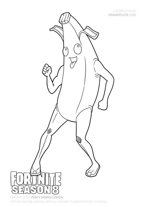 fortnite coloring pages peely frauki chererbse