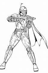 Boba Coloring Fett Pages Wars Star sketch template