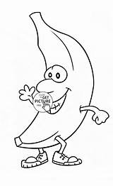 Banana Coloring Pages Fruits Cartoon Kids Fruit Funny Print Drawing Line Printable Printables Children Bananas Peel Wuppsy Getdrawings Sheets Popular sketch template