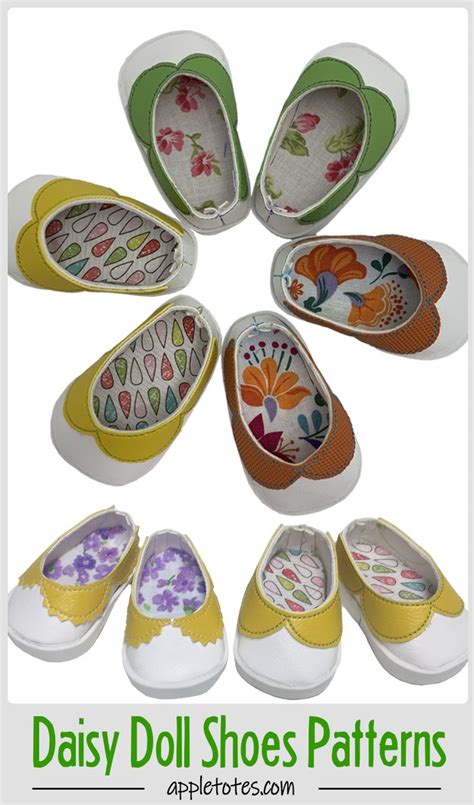 oopsie daisy shoes ith embroidery patterns for 18 doll shoe patterns