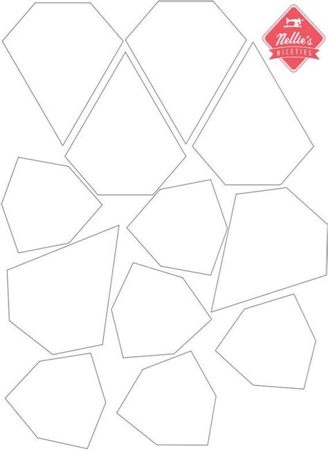 wafers printable english paper piecing epp templates  etsy
