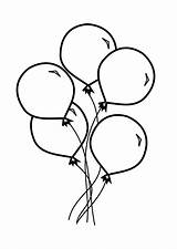 Coloring Balloon Pages Balloons Printable Drawing Line Bunch Colouring Baloons Ballons Color Print Five Getdrawings sketch template