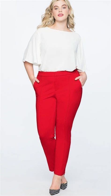 size red pants work outfits part  shopping grande taille