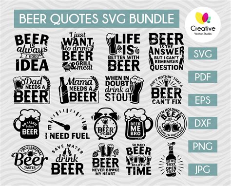 beer quotes svg bundle beer svg cut files creative vector studio