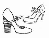 Shoes Heel Coloring Coloringcrew sketch template