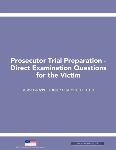 prosecutor trial preparation direct examination questions   victim docslib