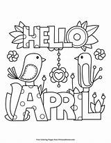April Coloring Pages Printable Showers Spring Primarygames Worksheets Color Kids Hello Ebook Sheets Print May Flowers Bring Para Cover Tegninger sketch template