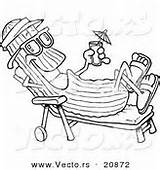 Cool Vector Outline Coloring Cucumber Lounge Chair Cartoon Royalty Stock sketch template
