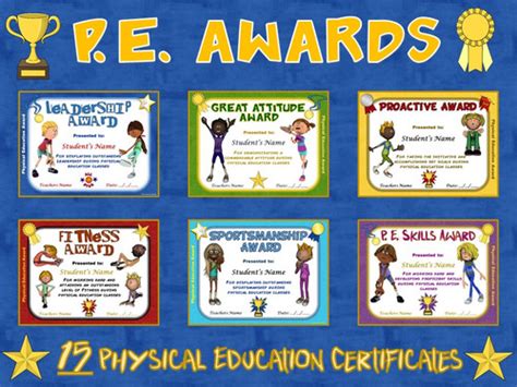 pe awards  physical education certificates capnpetespowerpe