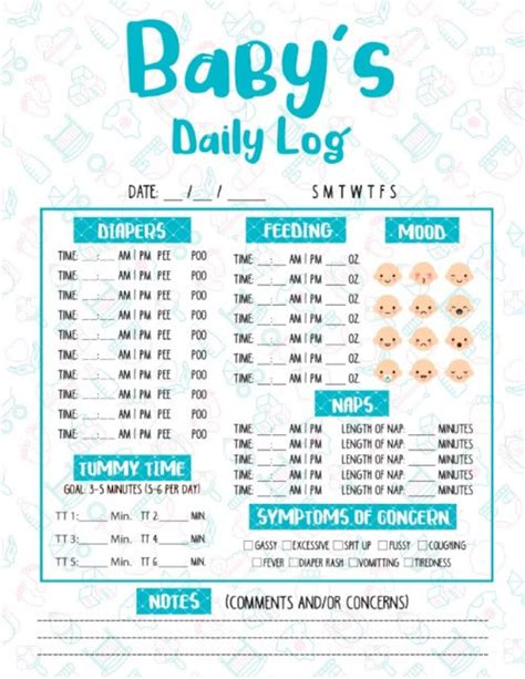 baby daily log sheet printable