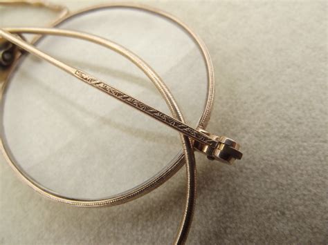 Small Round Gold Wire Glasses Vintage Eyeglasses W Gold