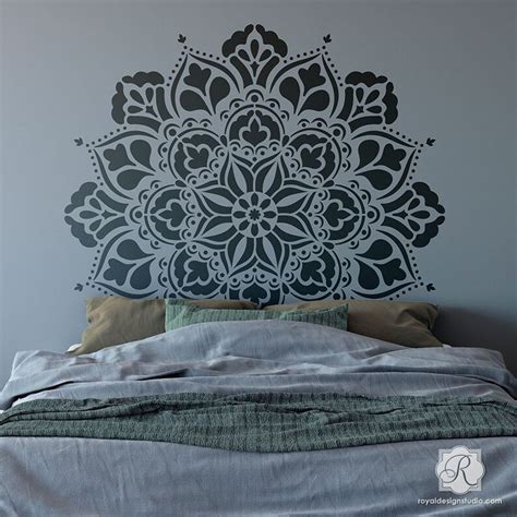 large mandala wall art stencil design  decorating boho etsy