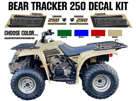 yamaha bear tracker  oem tank side decal emblem sticker graphic set kit  ebay
