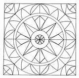 Coloring Geometric Pages Printable Patterns Mandala Pattern Kids Abstract Glass Stained Sheets Fractal Simple Print Easy Cool Colouring 3d Complex sketch template