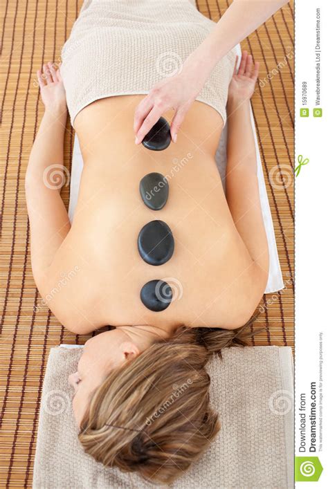 Top View Of A Woman Lying On A Massage Table Royalty Free