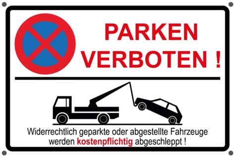 parken verboten schild aufkleber rot halteverbot parkverbot