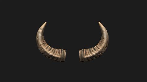 buffalo horns satan horns demon horns  print model  blackstar