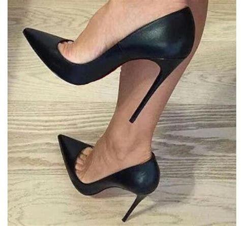 2019 Sexy Pointed Toe High Heel Shoes Black Matte Leather