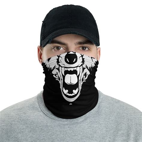 wolf face mask balaclava snood neck gaiter bandanna mouth mask etsy