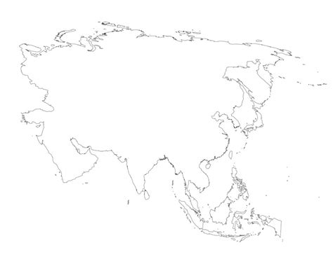 asia map outline coloring pages