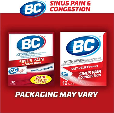 bc powder sinus pain congestion relief dissolve packs  individual packets  pack sinus