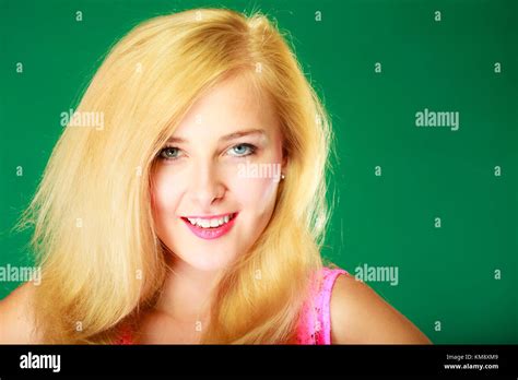Dyeing Hairstyling Feminity Female Beauty Concept Happy Blonde