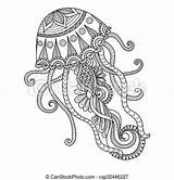 Jellyfish Fish Line sketch template