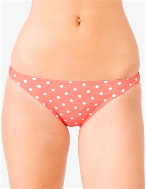 forever 21 polka dot bikini bottoms in pink coral pink white lyst