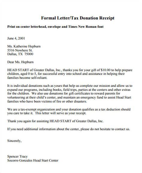 donation letter templates   ms word pages google