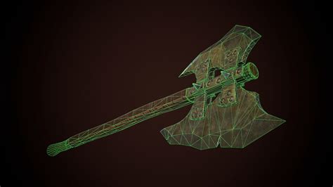 3d model orcish axe vr ar low poly cgtrader